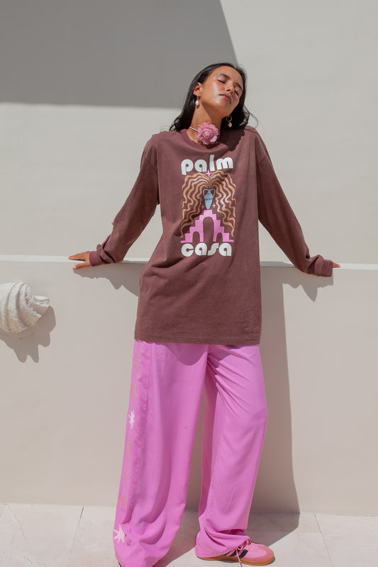 Berber T-Shirt | Brown - Long Sleeve