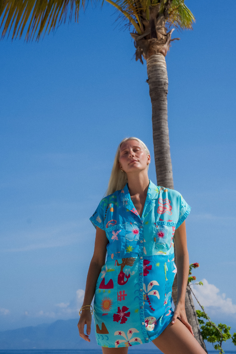 Blue Marlin Shirt Dress