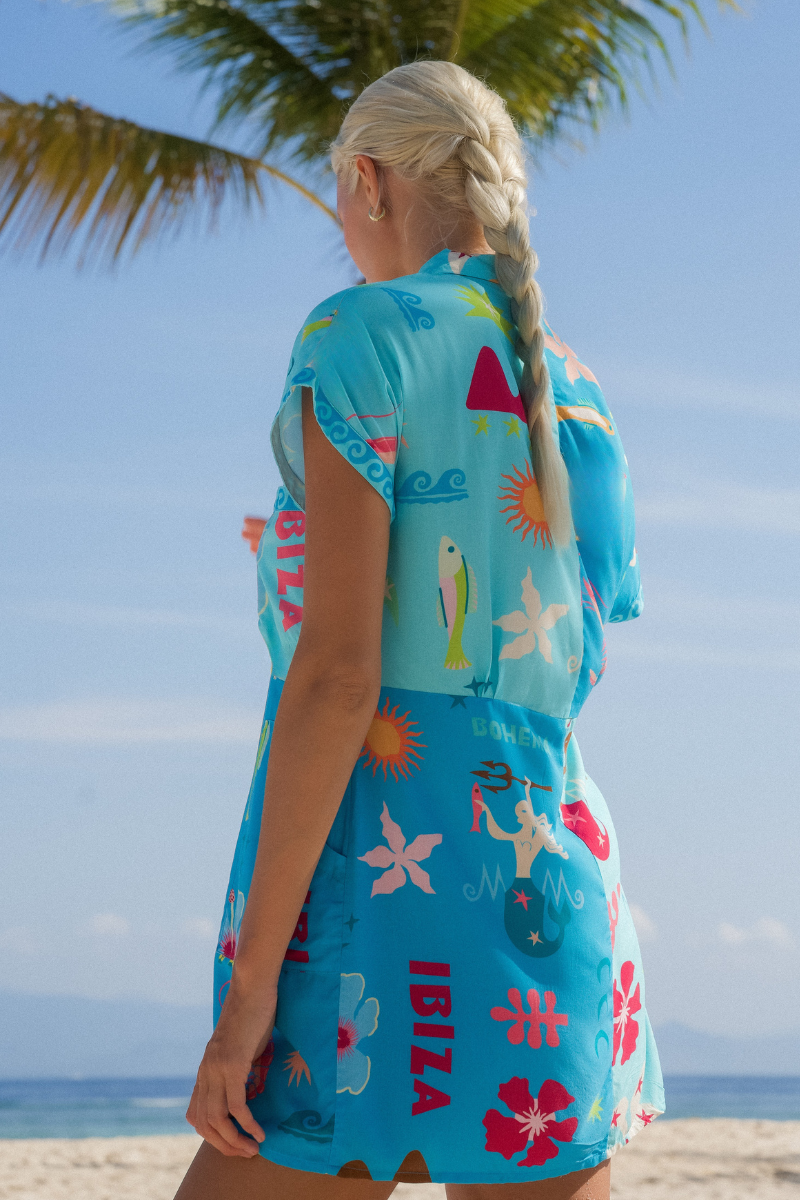 Blue Marlin Shirt Dress