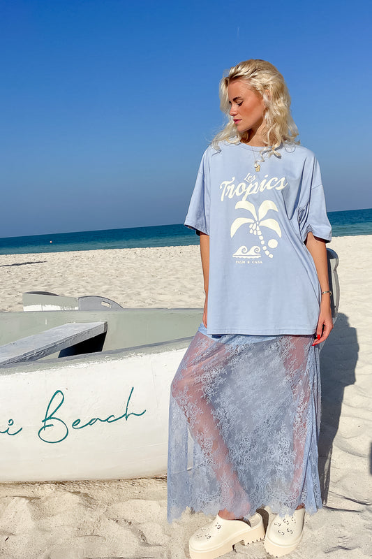 Palm Tropics T-Shirt | Pale Blue