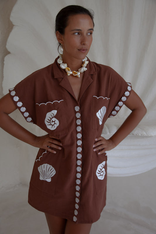 Bagus Sands Embroidered Shirt Dress