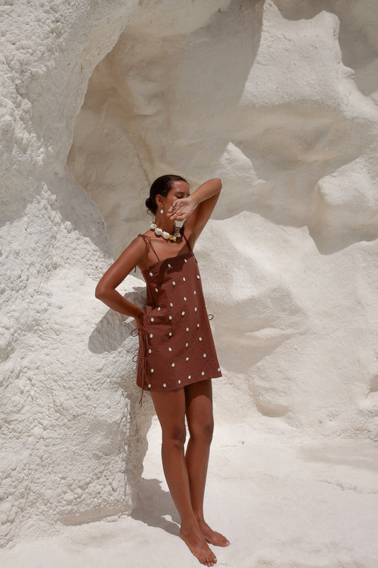Dede Cowrie Shell Beaded Dress