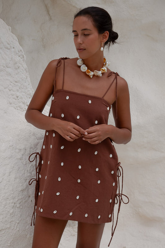 Dede Cowrie Shell Beaded Dress