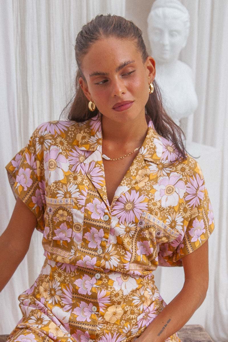 Leila Floral Shirt Dress Floral button down dress