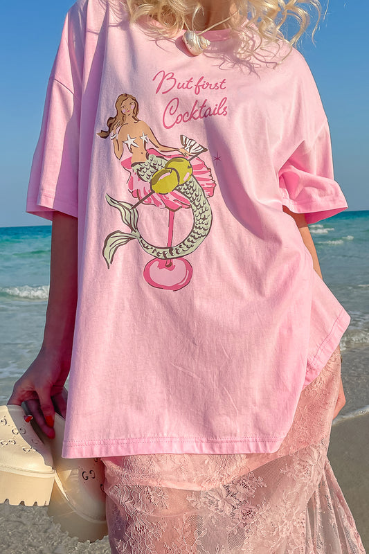 Mermaid Cocktail T-Shirt | Pink