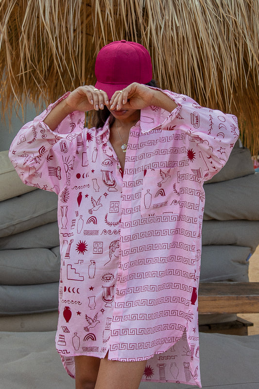 Milos Long Sleeve Shirt Dress  - W/S pack of 4