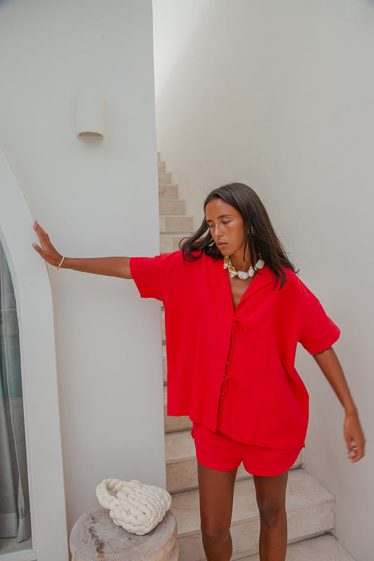 Ocean Blouse- Red