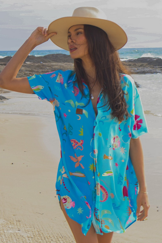 Hibiscus Dreams Shirt Dress