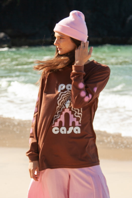 Berber T-Shirt | Brown - Long Sleeve