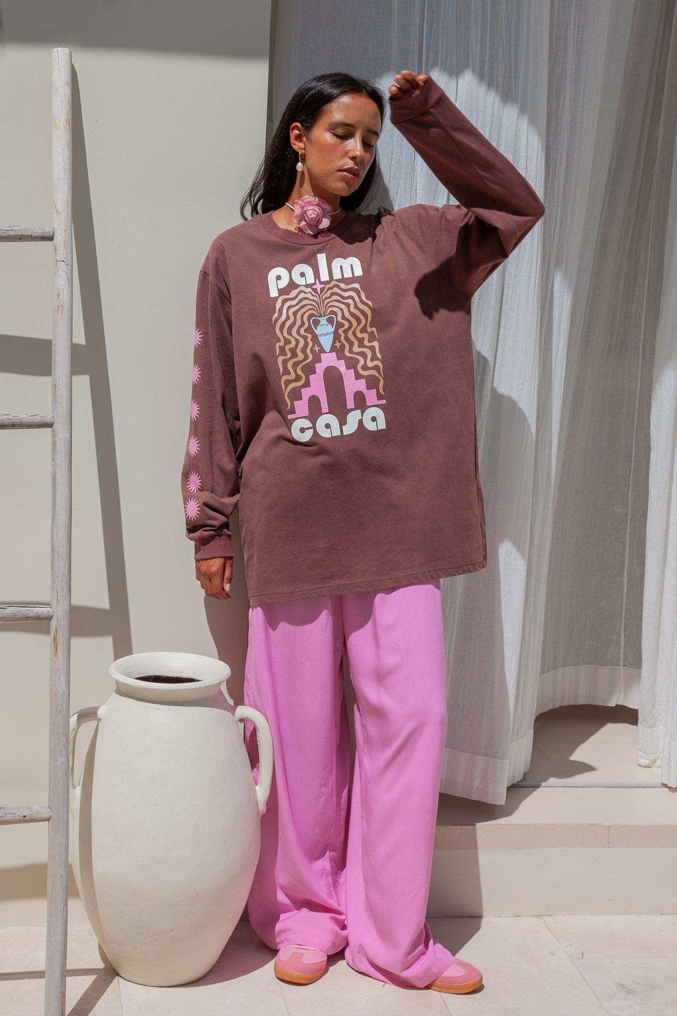 Berber T-Shirt | Brown - Long Sleeve