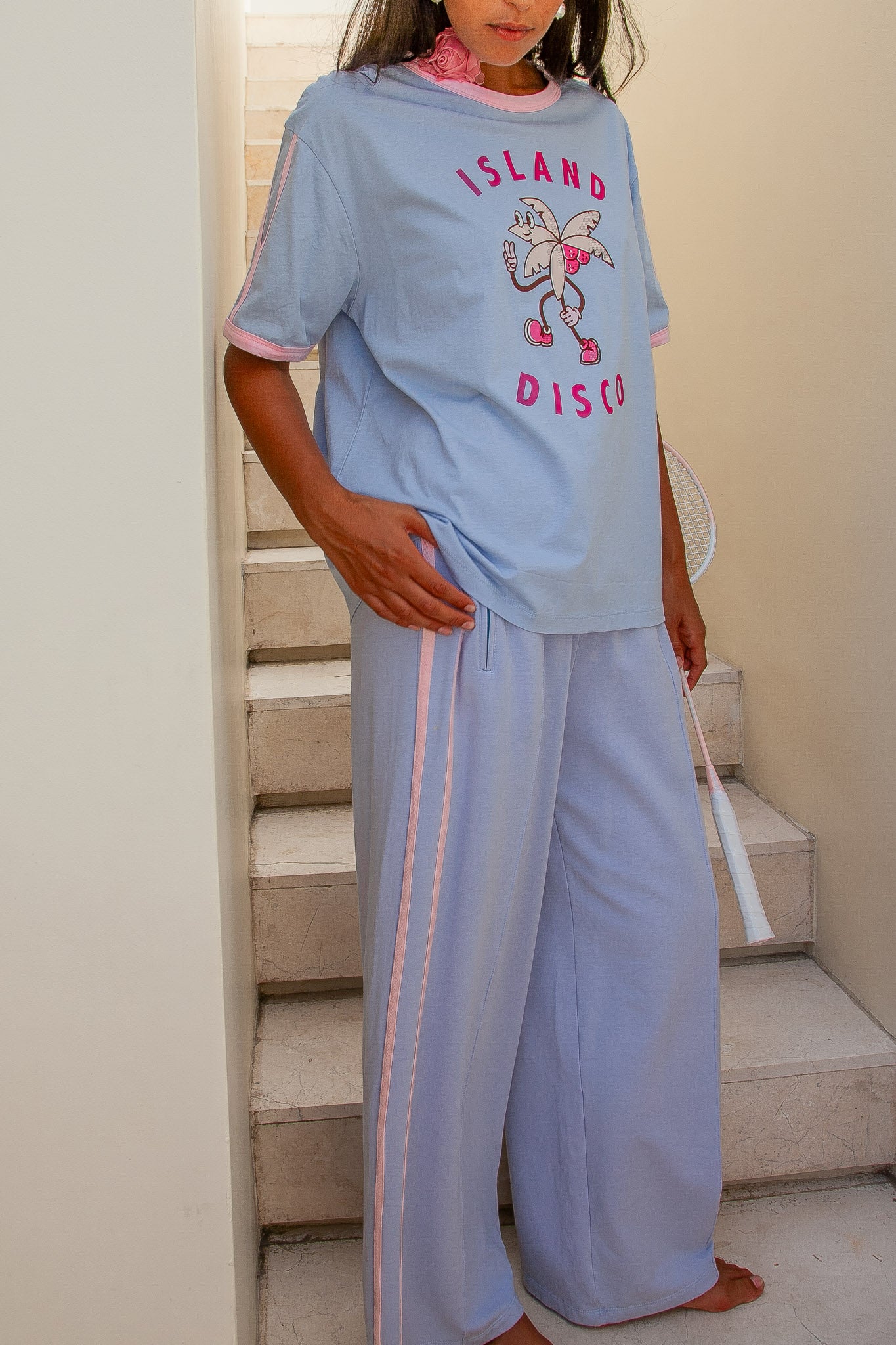 Stripe Track Pants  Blue
