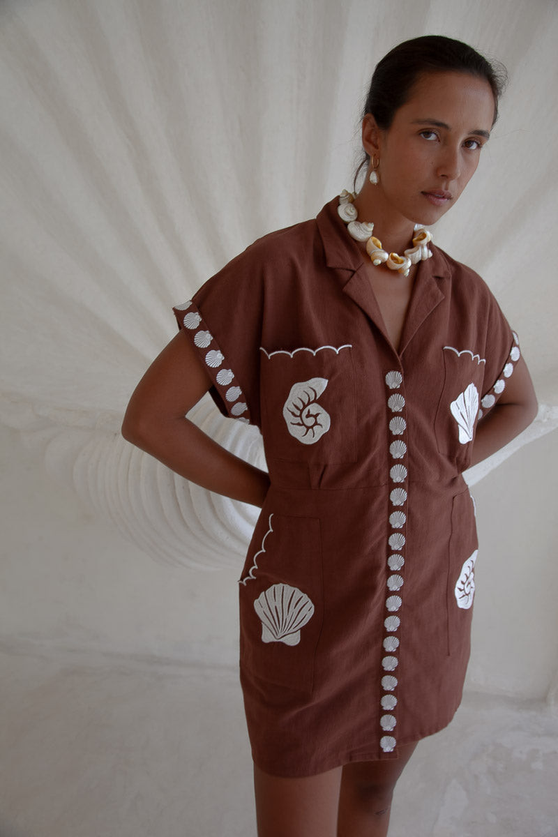 Bagus Sands Embroidered Shirt Dress