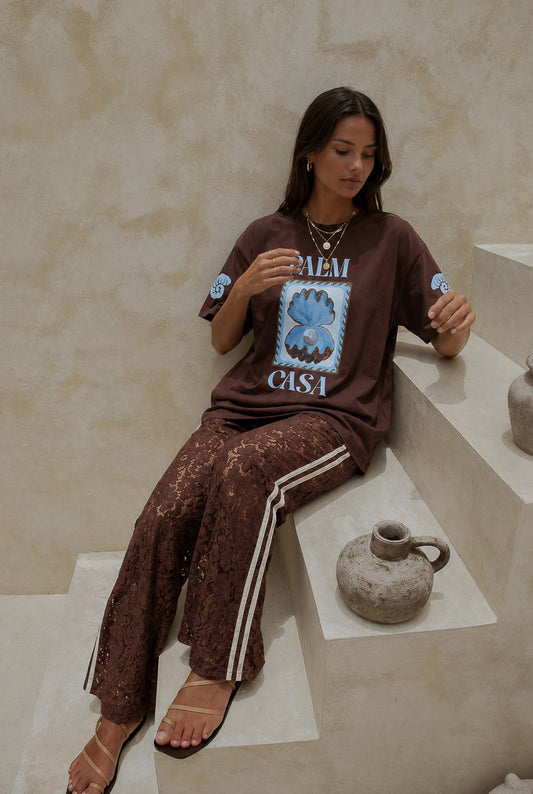 Sidewalk Lace Pants - Brown