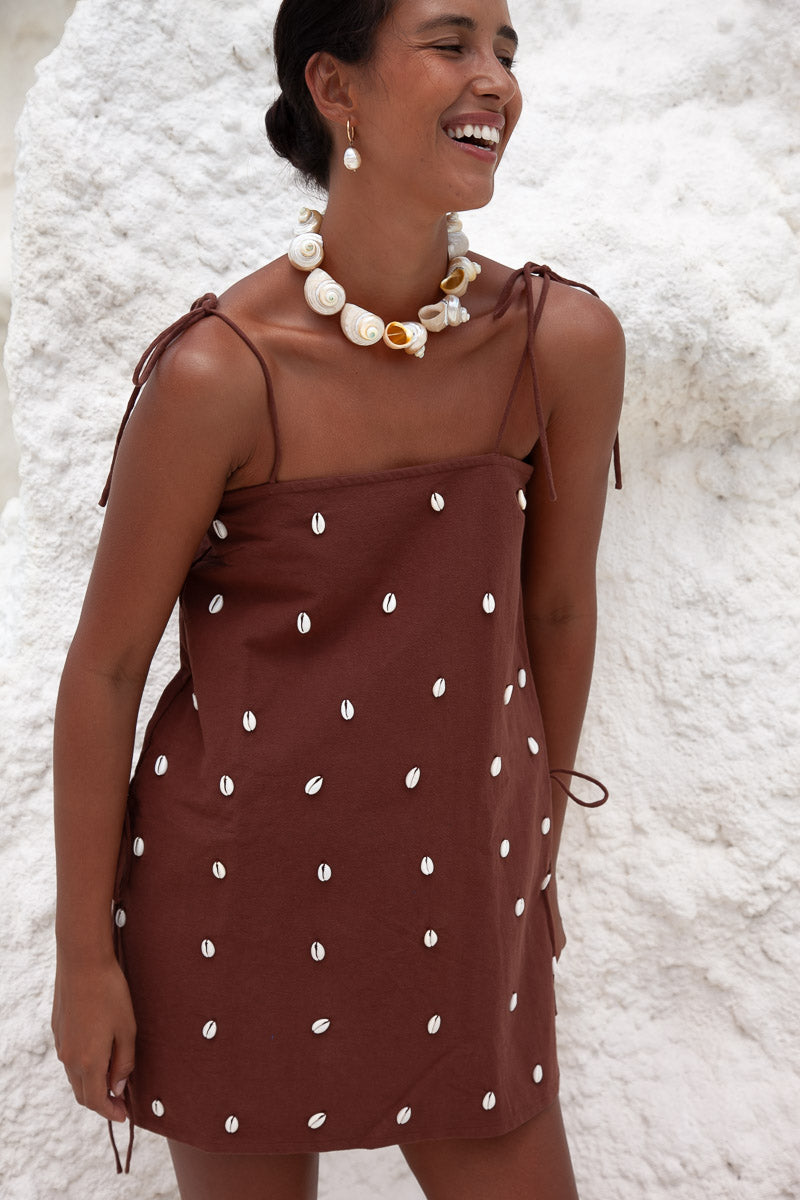 Dede Cowrie Shell Beaded Dress | W/S Pack of 5