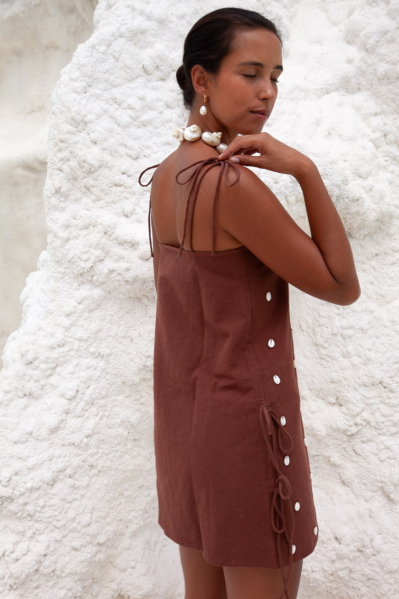 Dede Cowrie Shell Beaded Dress