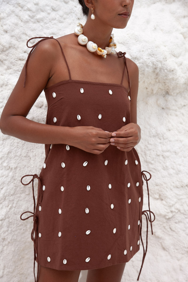 Dede Cowrie Shell Beaded Dress