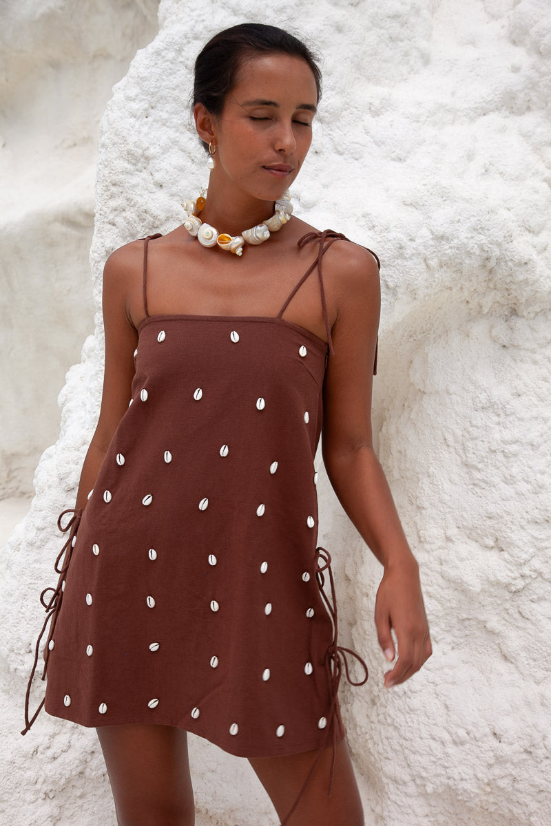 Dede Cowrie Shell Beaded Dress