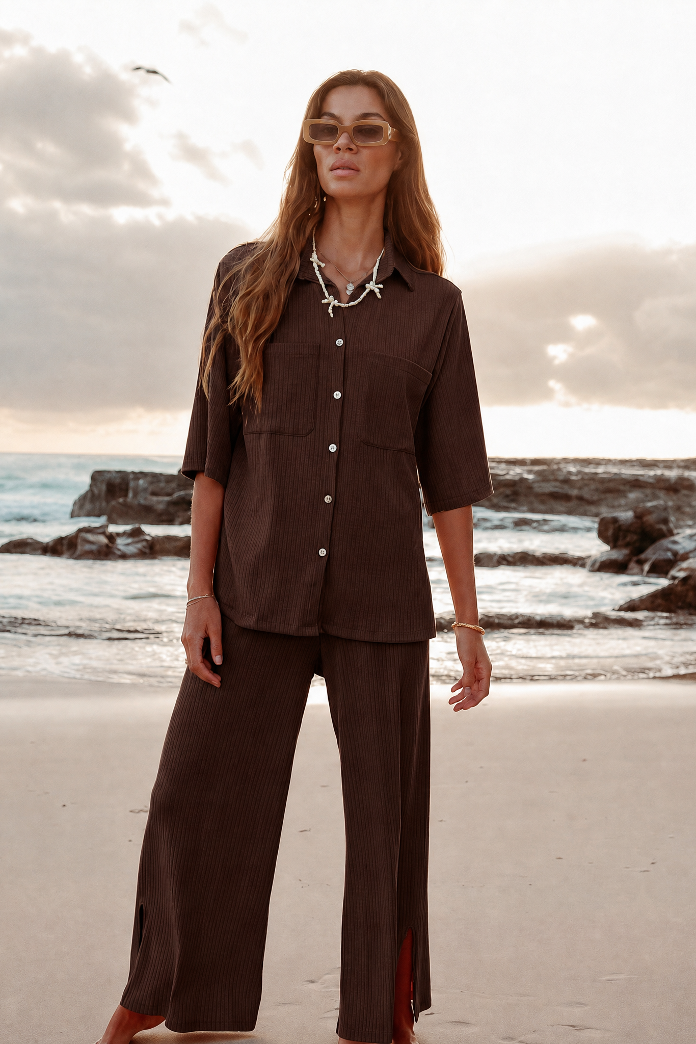 Luxe Knit Top - Brown | W/S Pack of 5