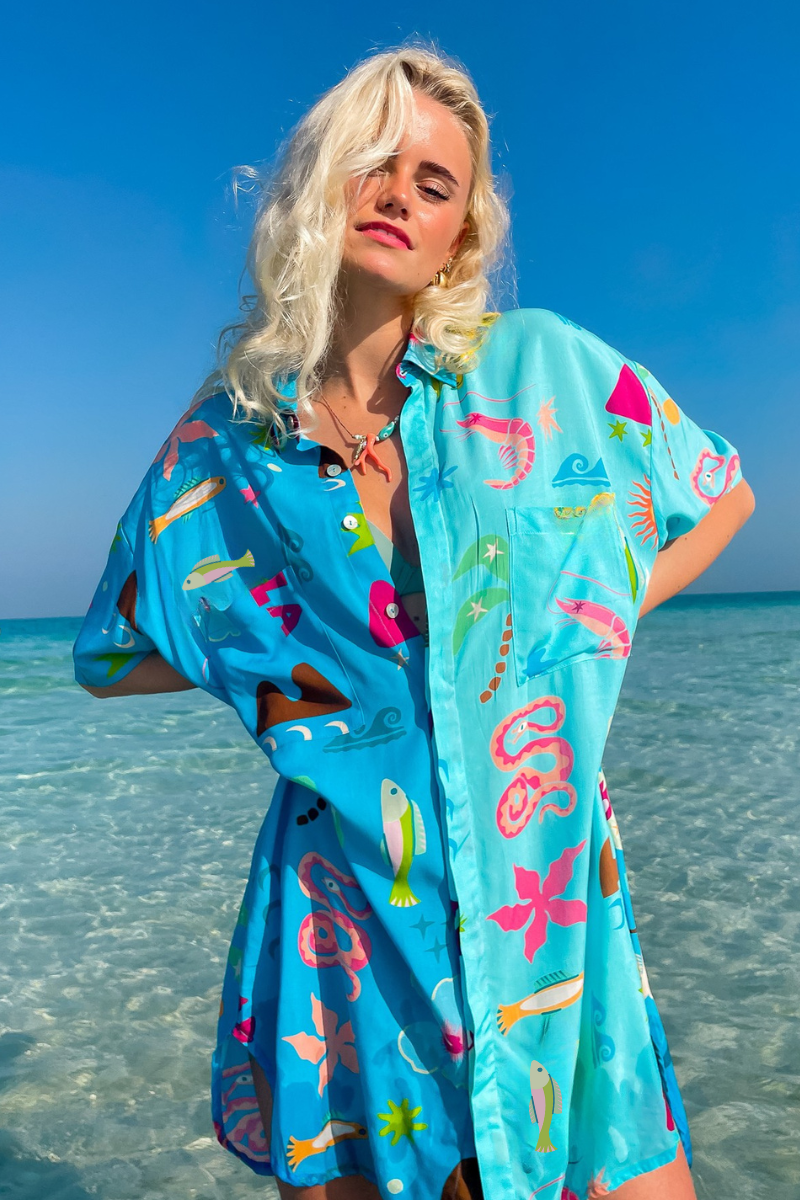 Hibiscus Dreams Shirt Dress