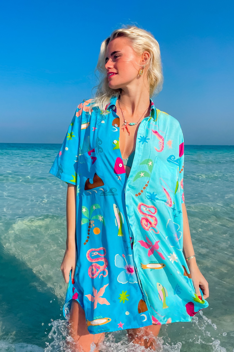 Hibiscus Dreams Shirt Dress