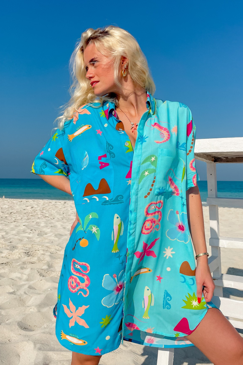Hibiscus Dreams Shirt Dress