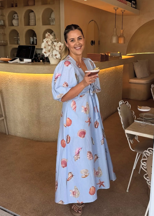 Corsica Shell Maxi Dress - Blue