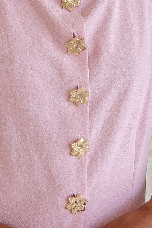 Lila Drop Waist Dress- Pink