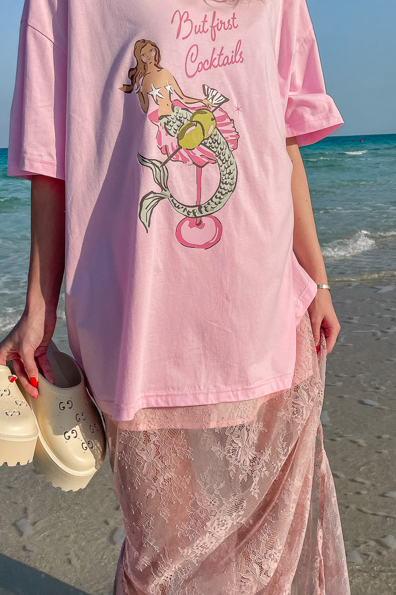 Daintree Lace Skirt- Dusty Pink