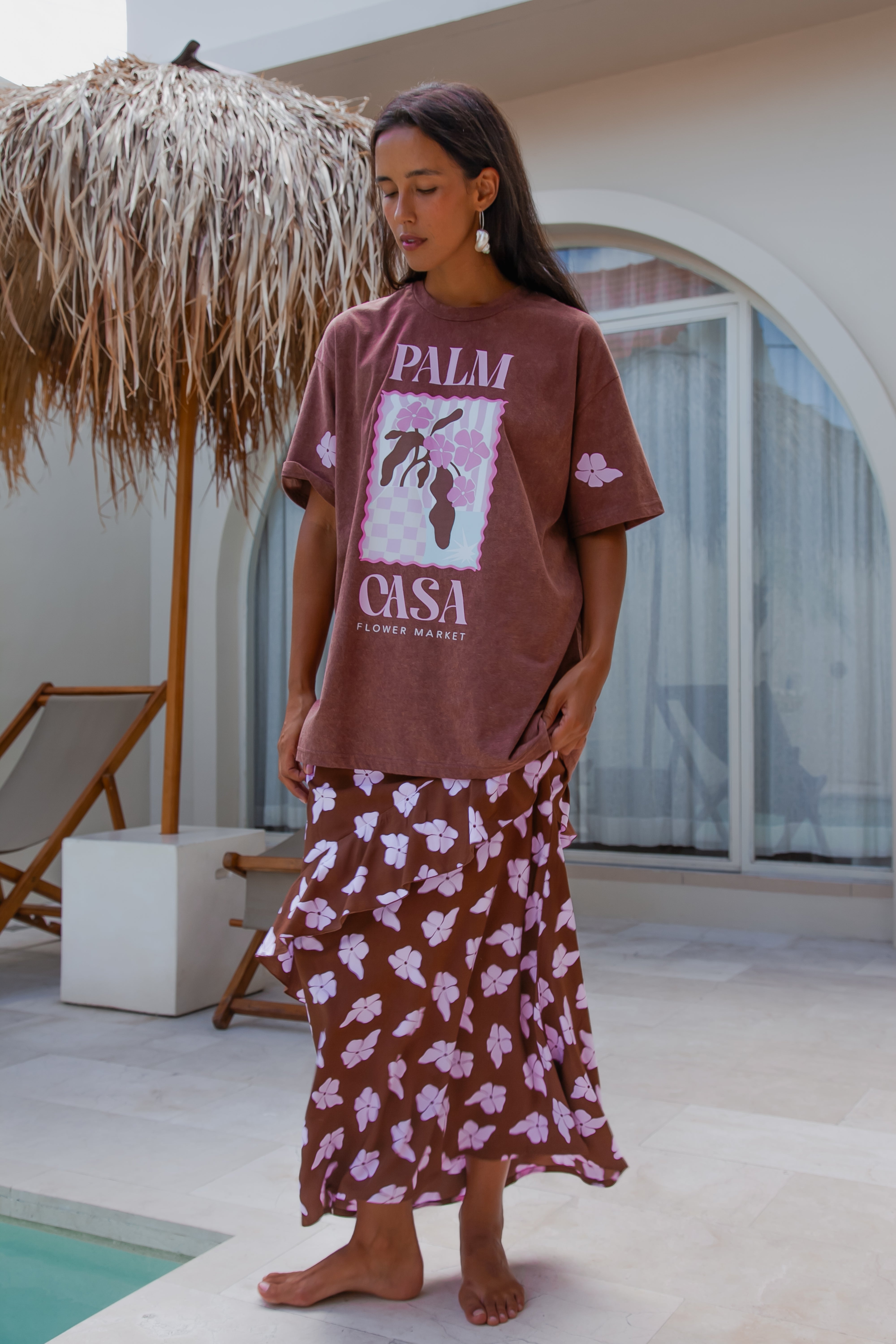 Flower Market T-shirt - Brown