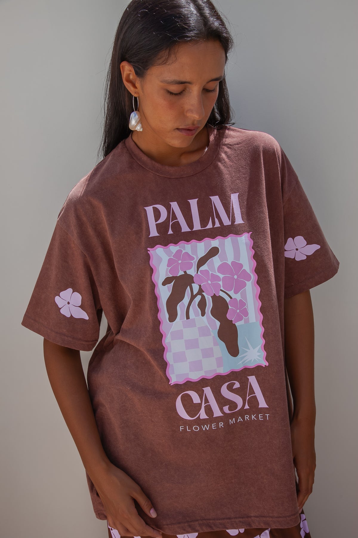 Flower Market T-shirt - Brown