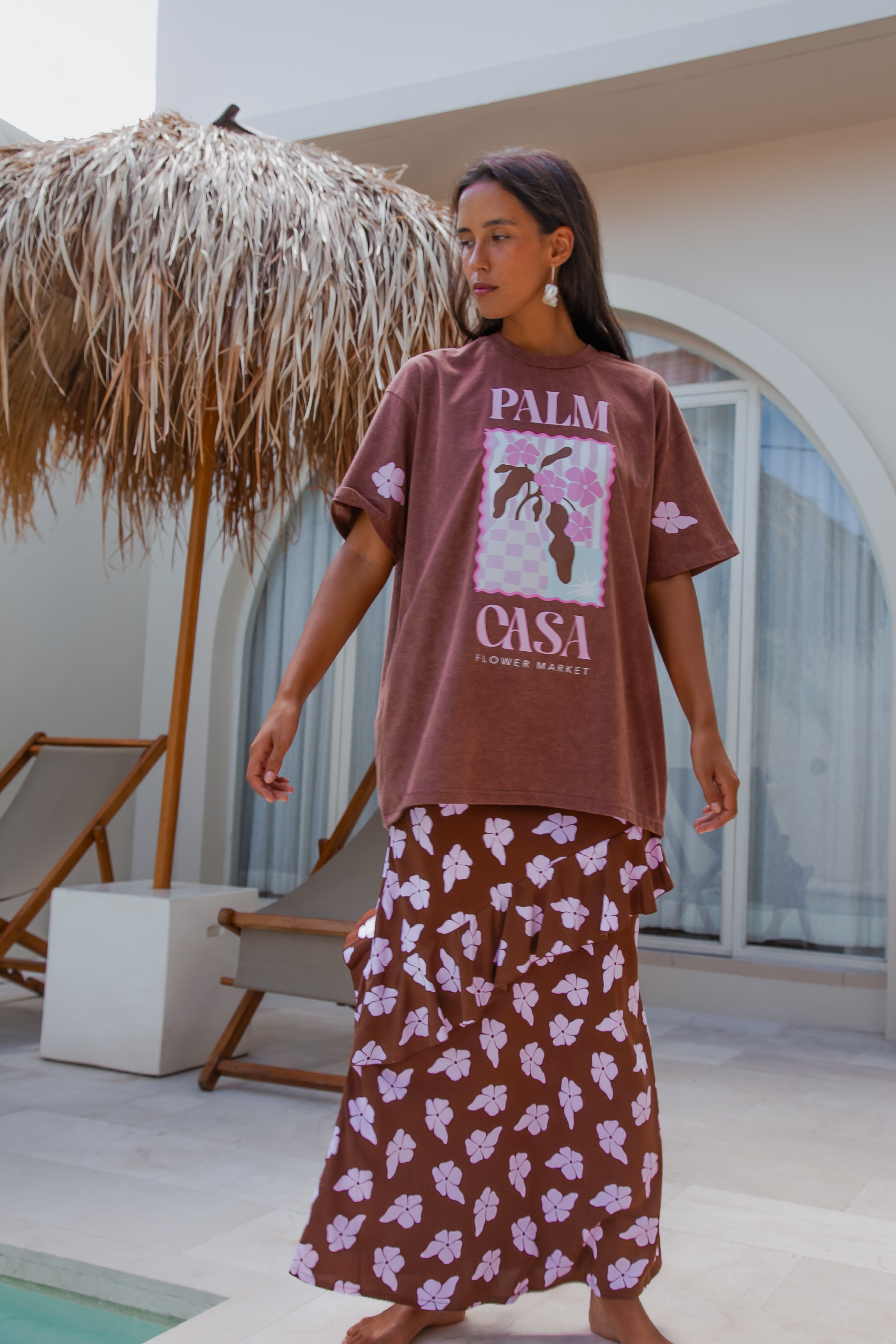 Flower Market T-shirt - Brown