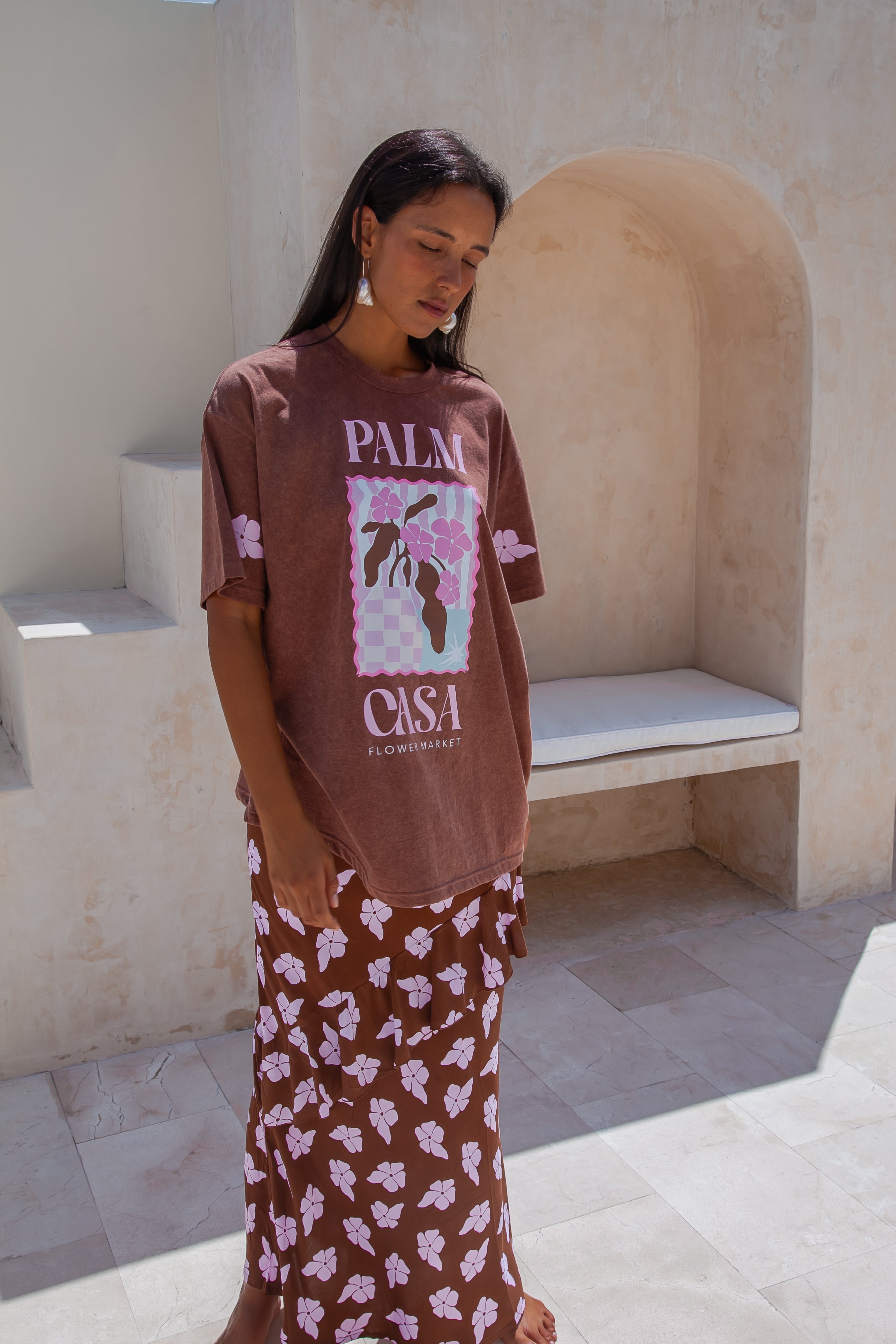 Flower Market T-shirt - Brown