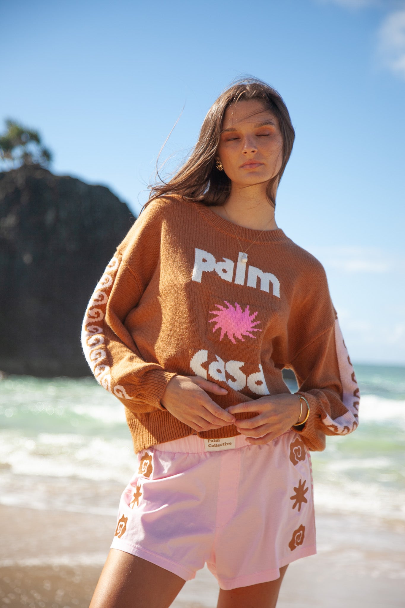 Casa Palma Knit Sweater -Brown