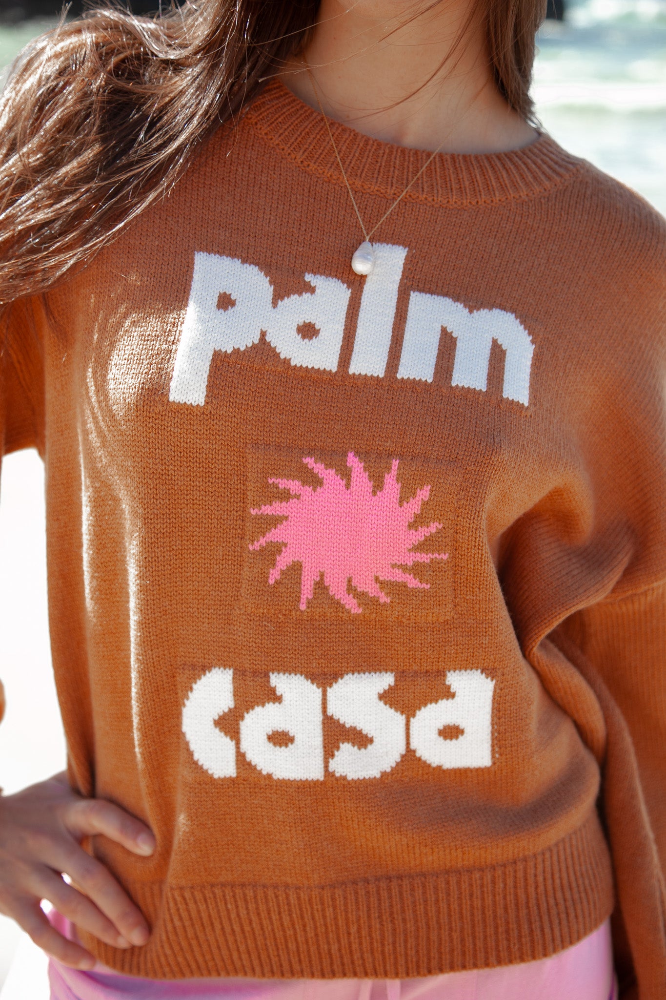 Casa Palma Knit Sweater -Brown