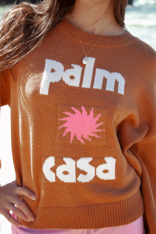 Casa Palma Knit Sweater Brown - W/S Pack of 4