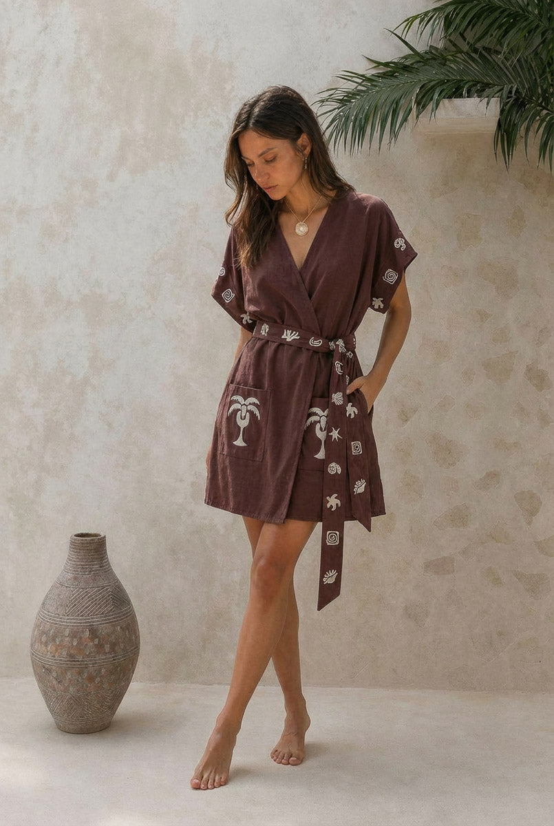 Patina Wrap Dress - Chocolate