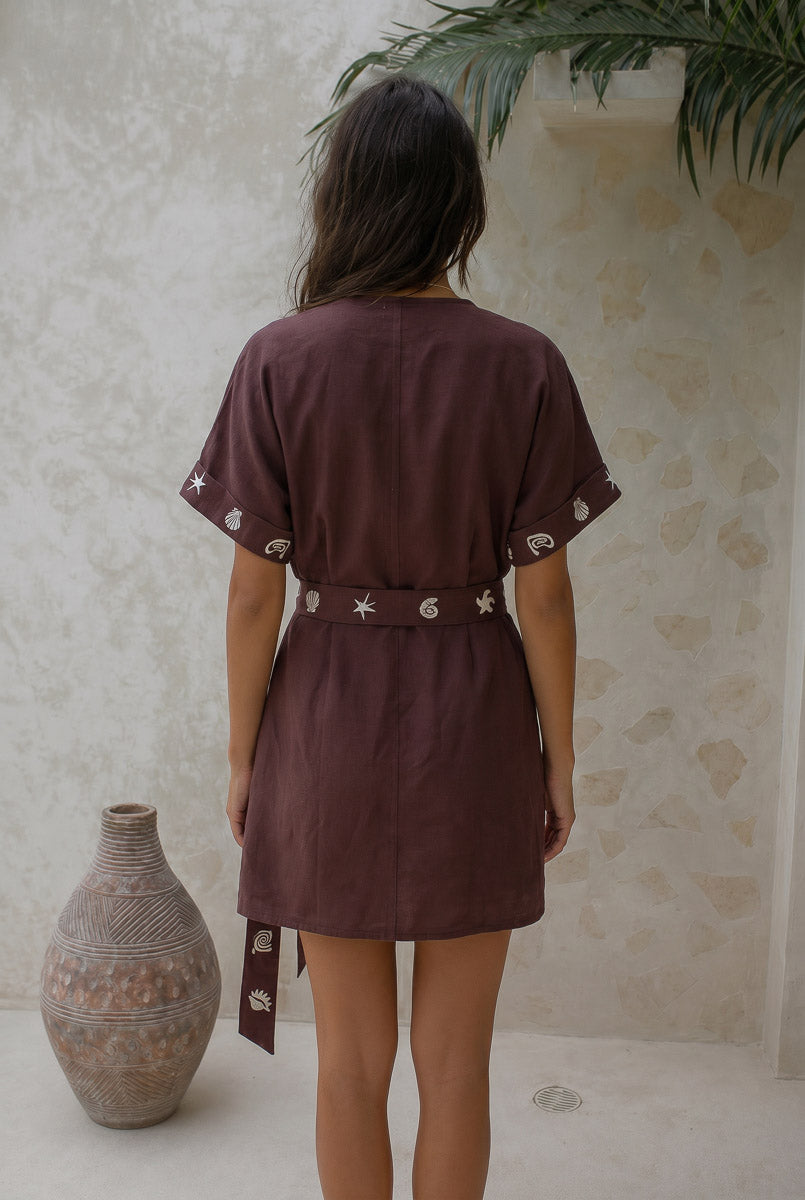 Patina Wrap Dress - Chocolate
