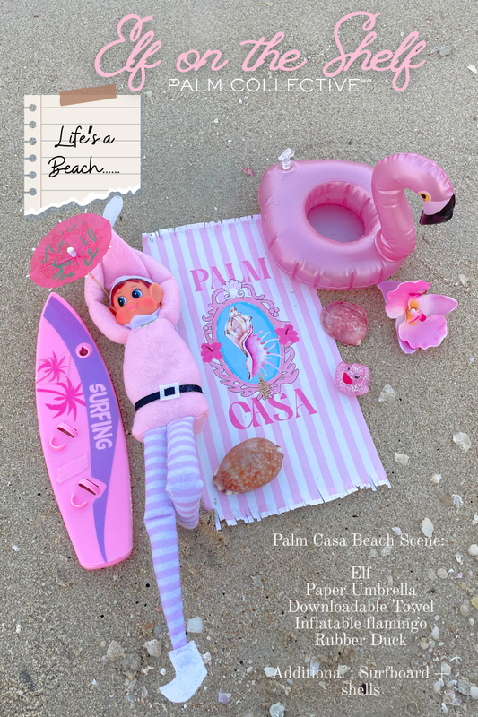 Pink Elf on The Shelf Toy + Pink Beach Accessories Pack