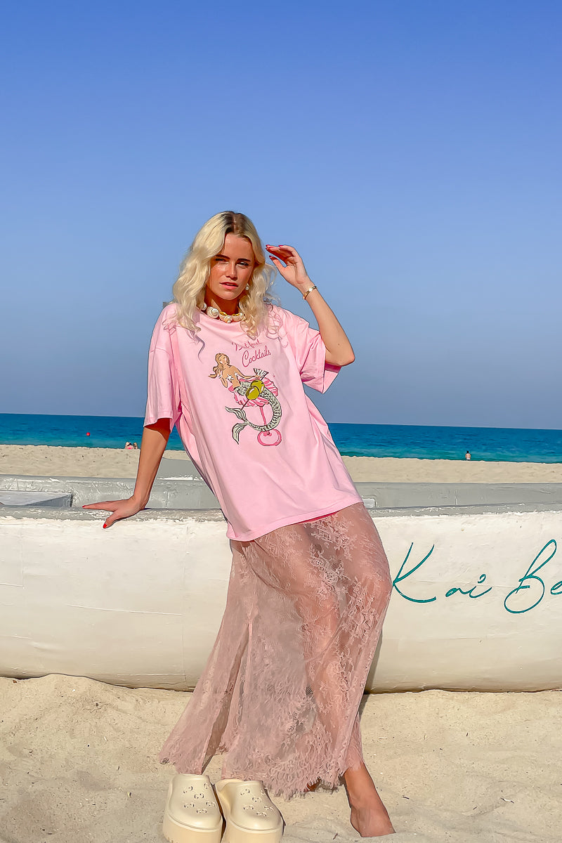 Daintree Lace Skirt- Dusty Pink