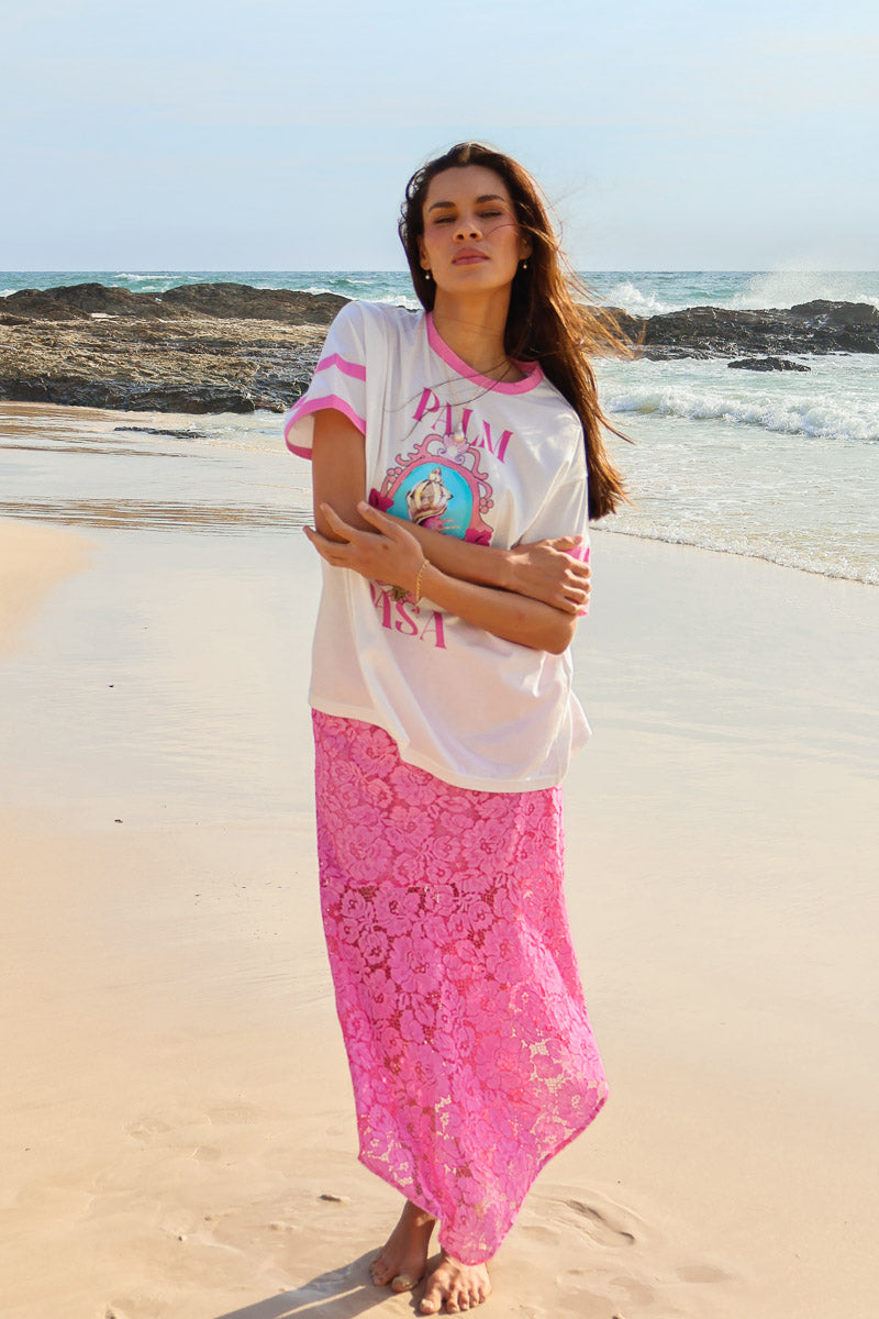Hanky Lace Skirt Pink
