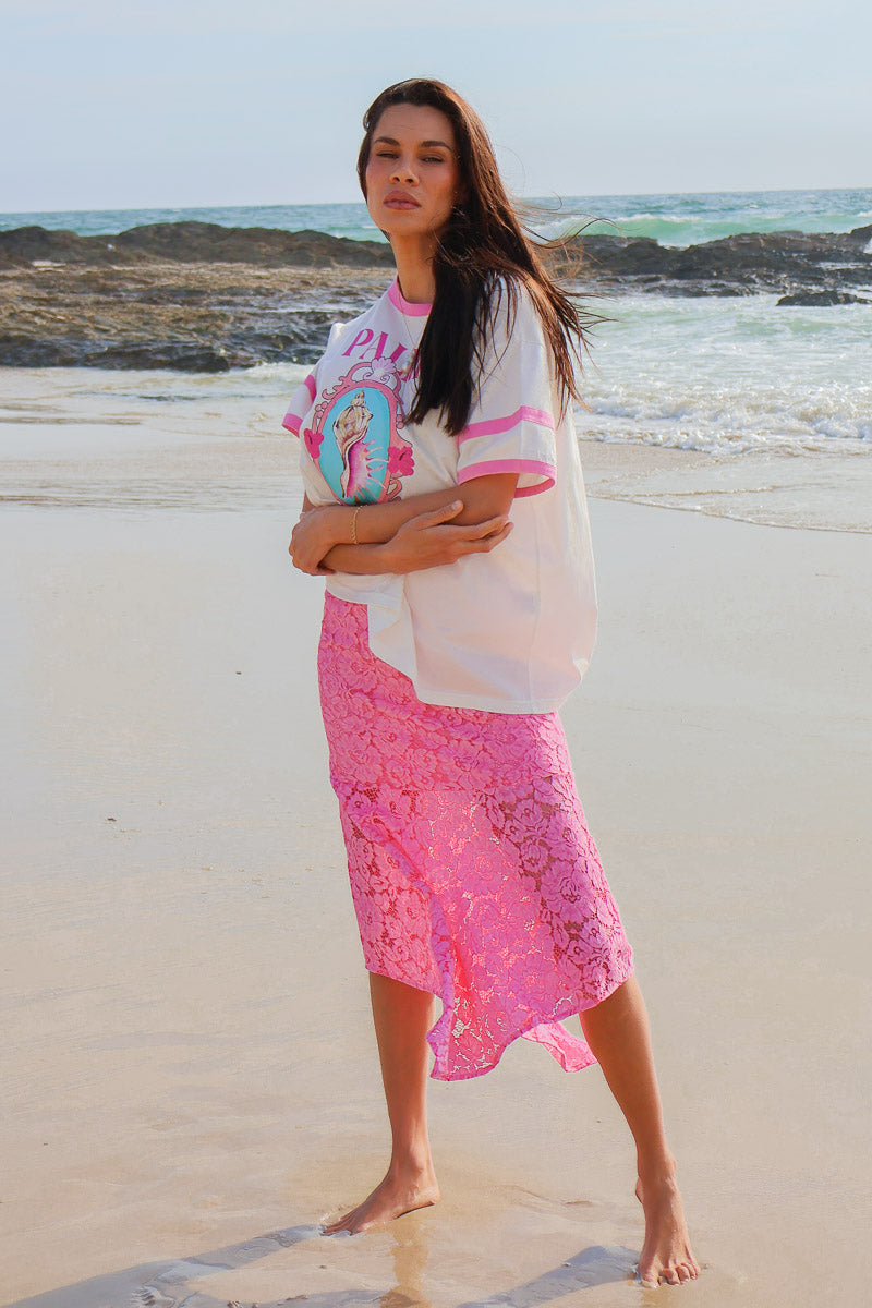 Hanky Lace Skirt Pink