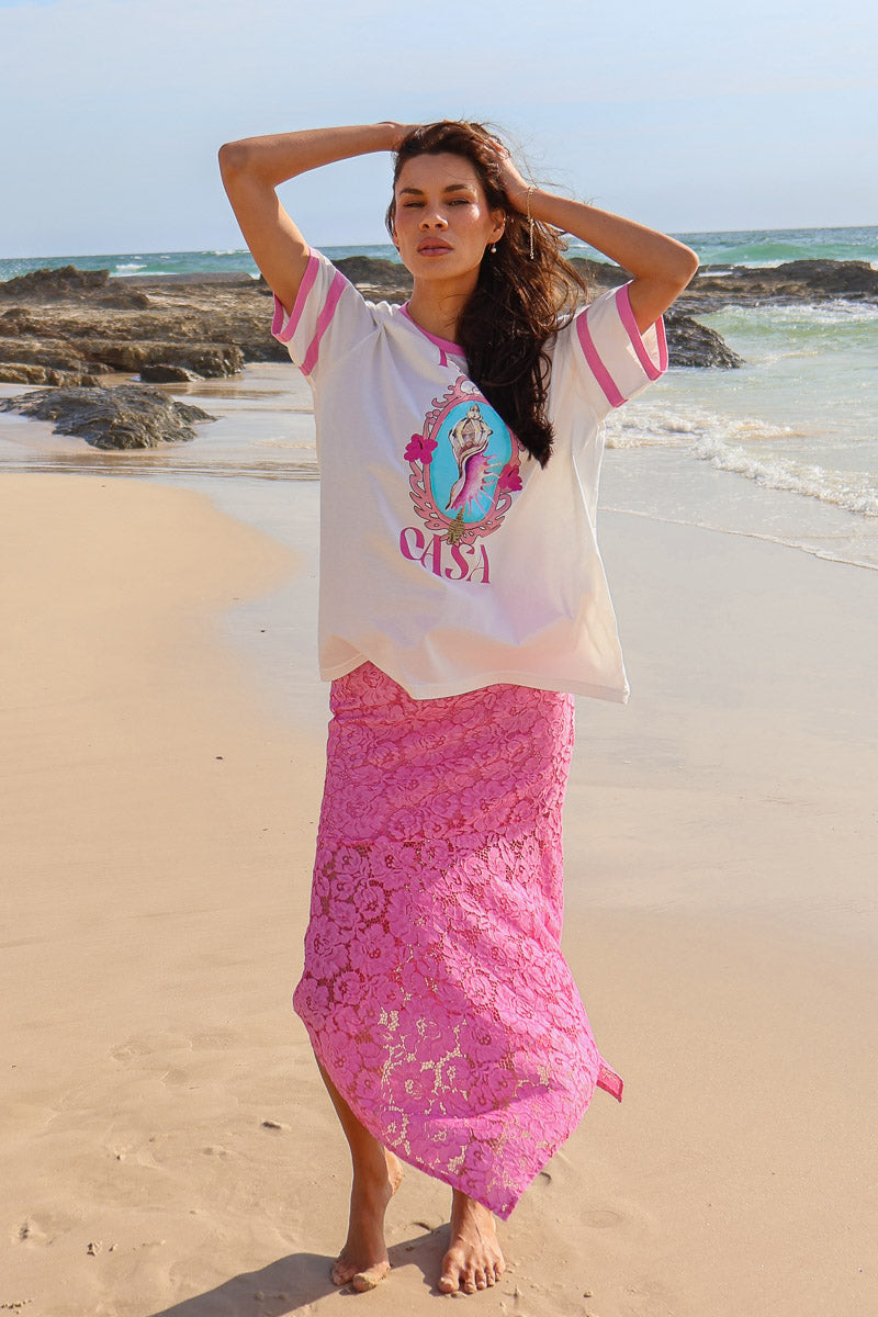Hanky Lace Skirt Pink