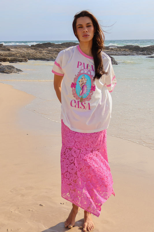 Hanky Lace Skirt Pink