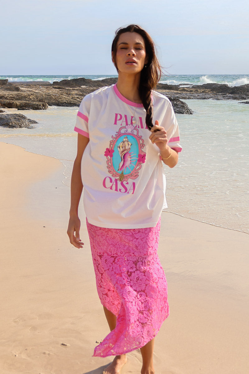 Hanky Lace Skirt Pink