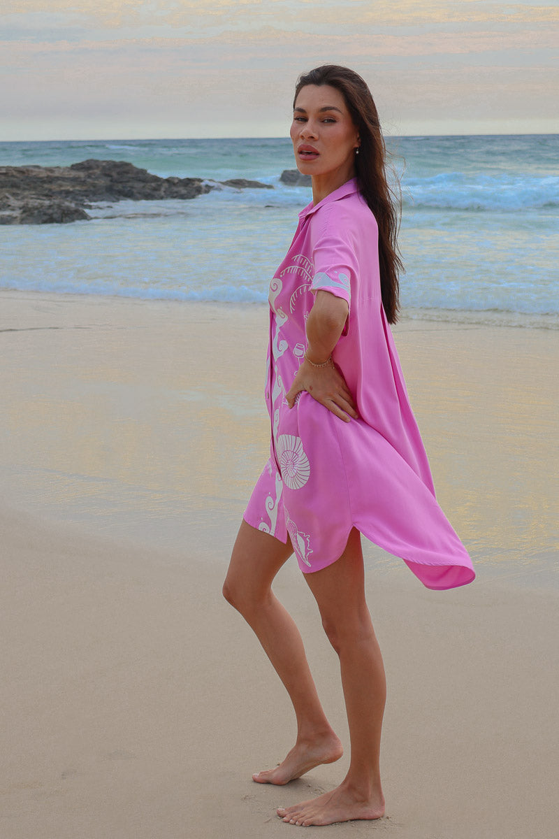 Ocean Club Shirt Dress Pink - WS Pack of 4