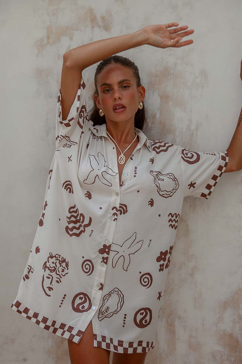 RSVP Shirt Dress- Cream