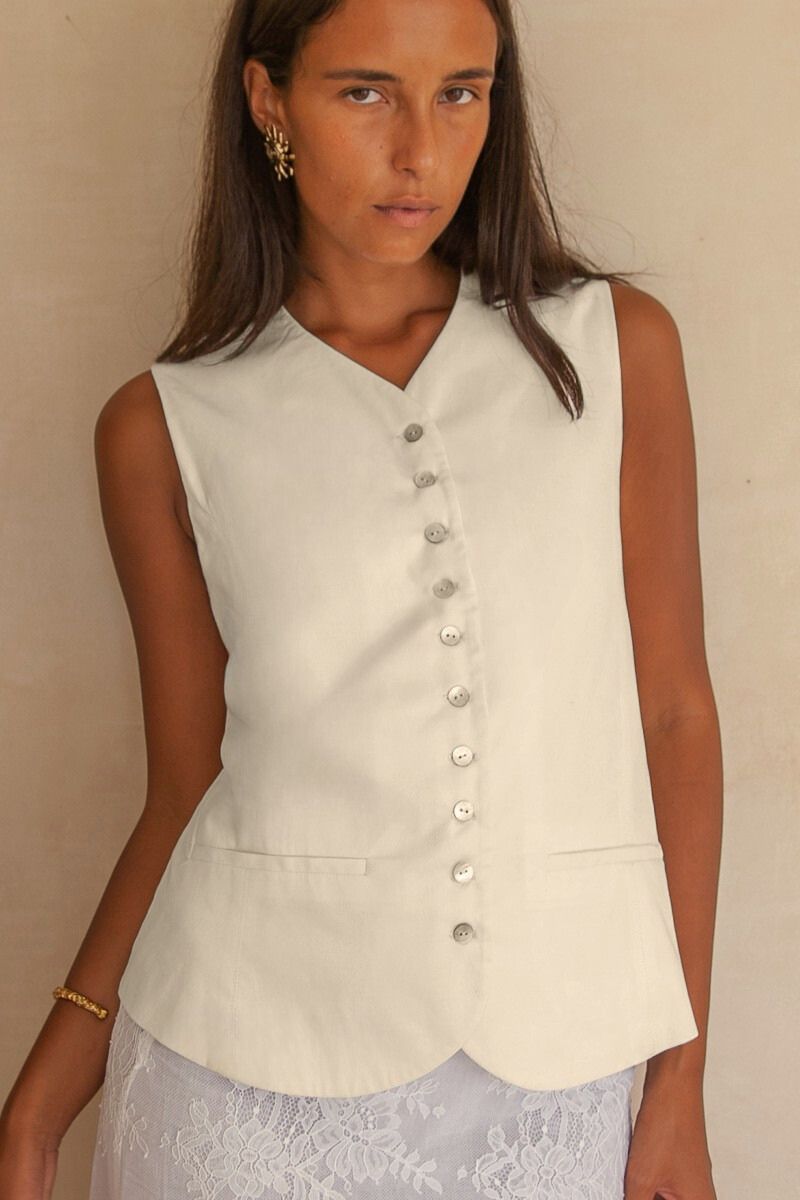 Jackie Vest- Cream
