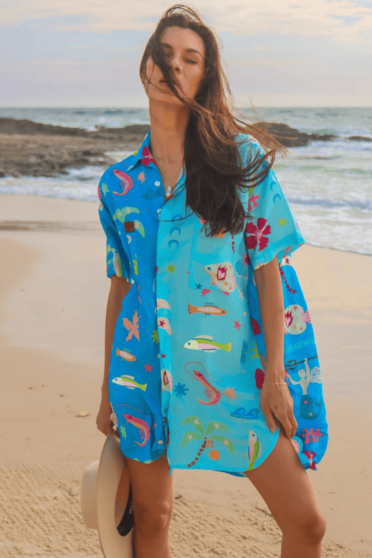Hibiscus Dreams Shirt Dress