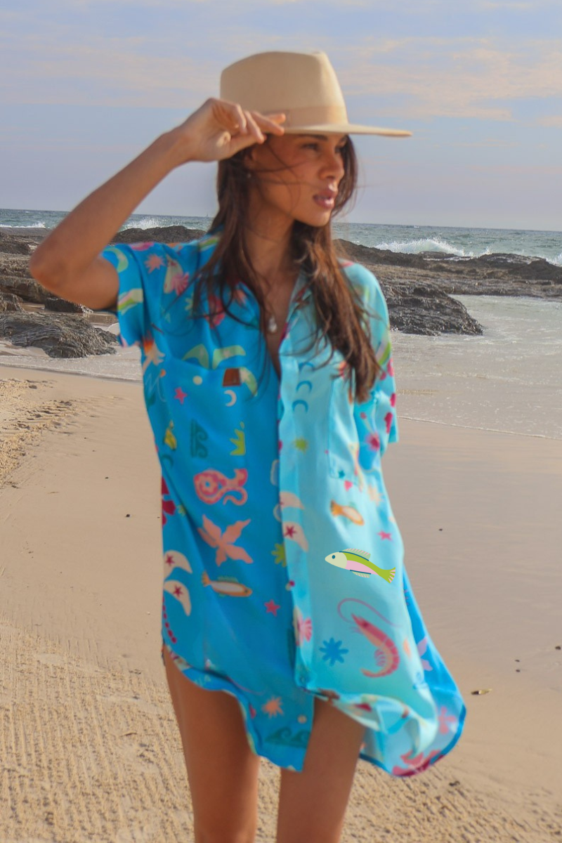 Hibiscus Dreams Shirt Dress