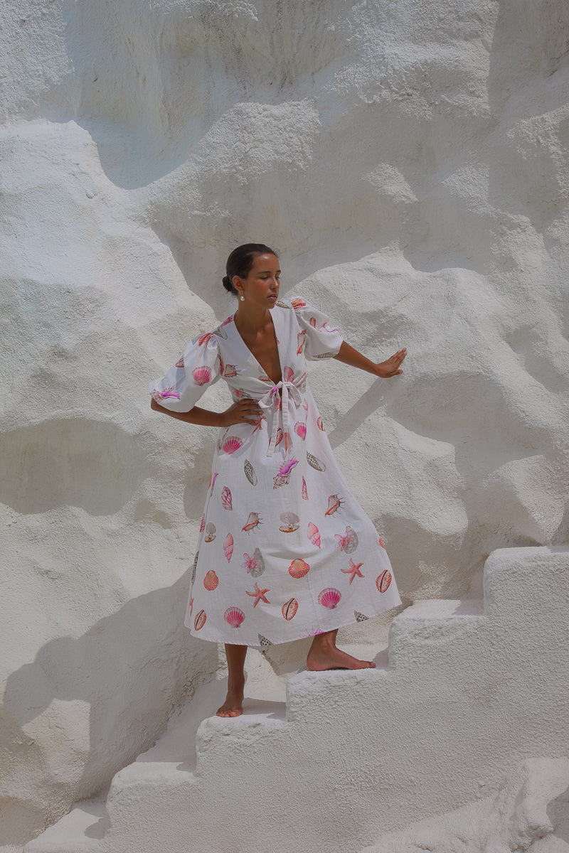 Corsica Shell Maxi Dress - White
